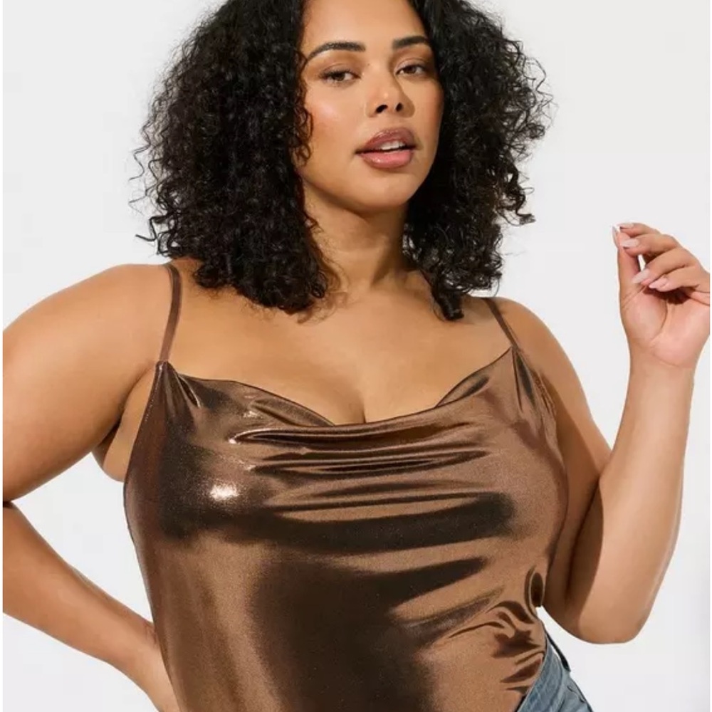 Torrid Shimmering Bronze Cowl Neck Camisole